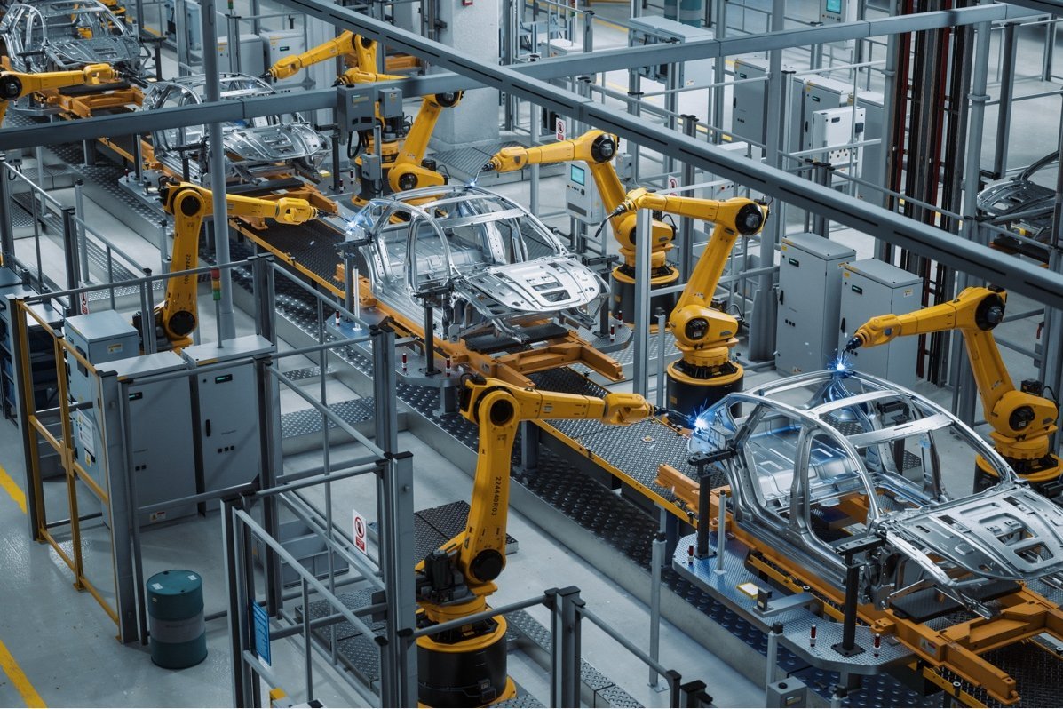 Automatisierte Roboterfertigung in der Industrieproduktion